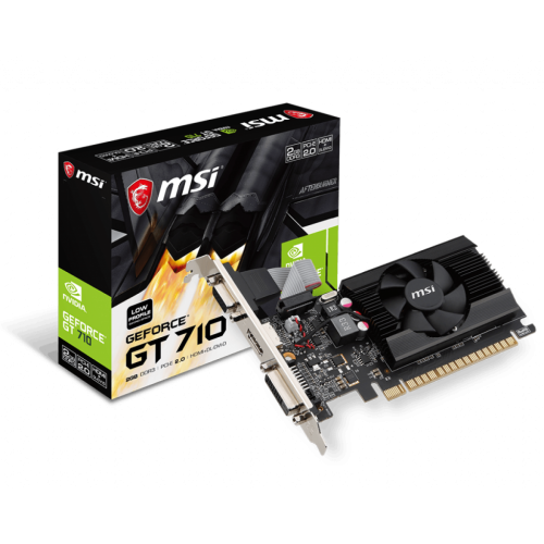 Placa de Vídeo MSI, Geforce, GT 710 2GD3 LP, 2GB, GDDR3, 64 bit, 912-V809-2024