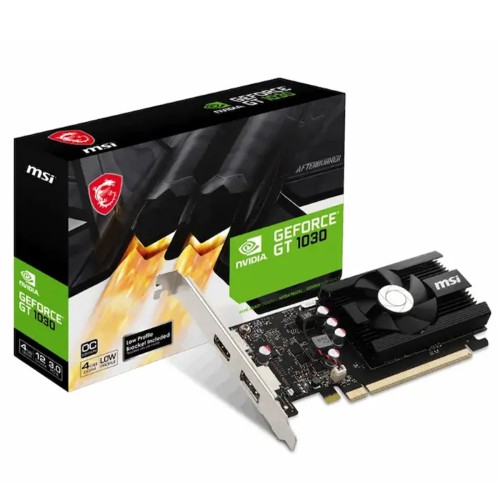 Placa de Vídeo MSI NVIDIA GeForce GT 1030 4GD4 LP OC, 4GB, GDDR4, 64 bits, 912-V812-001