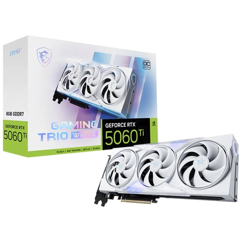 Placa de Vídeo MSI NVIDIA GeForce RTX 5060 Ti Gaming Trio OC White Placa de Vídeo MSI NVIDIA GeForce RTX 5060 Ti Gaming Trio OC White
