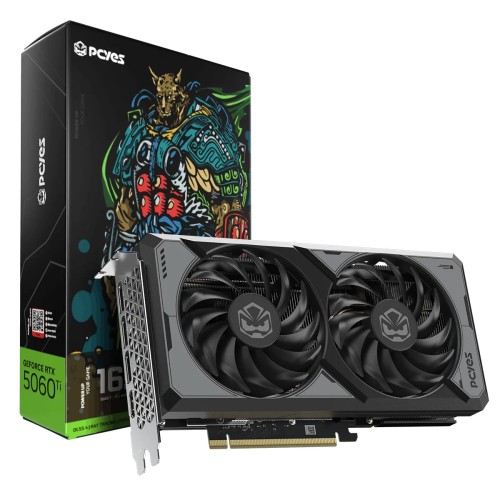 Placa de Vídeo PCYES NVIDIA GeForce RTX 5060 Ti, 16GB, GDDR7, DLSS, Ray Tracing, PVRTX5060TIB2F16G