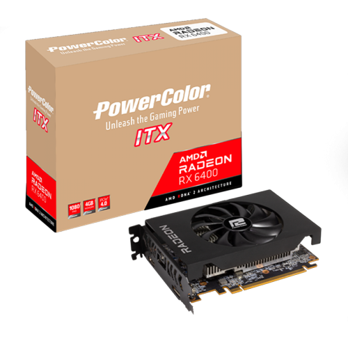 Placa de Vídeo PowerColor AMD Radeon RX 6400 ITX, 4GB, GDDR6