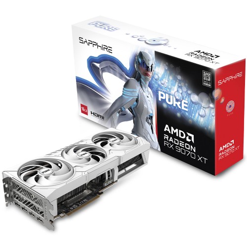 GPU Sapphire RX 9070 XT Pure OC 16GB White | Terabyte