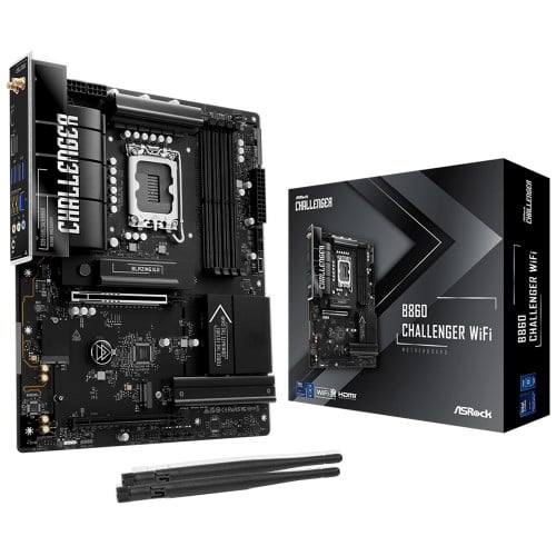 Placa Mãe ASRock B860 Challenger WiFi, Chipset B860, Intel LGA 1851, ATX, DDR5