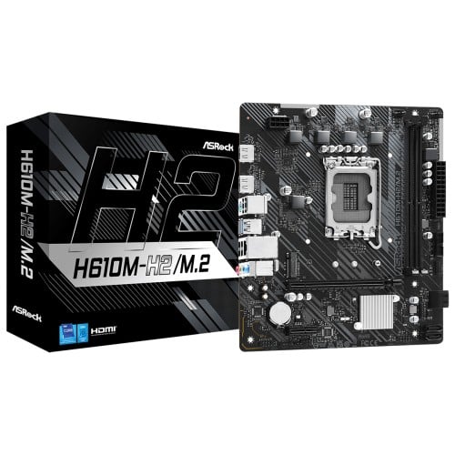 Placa Mãe ASRock H610M-H2/M.2, Chipset H610, Intel LGA 1700, mATX, DDR4, 90-MXBP70-A0UAYZ