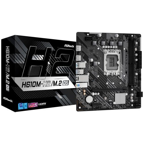 Placa Mãe ASRock H610M-H2/M.2 D5, Chipset H610, Intel LGA 1700, mATX, DDR5