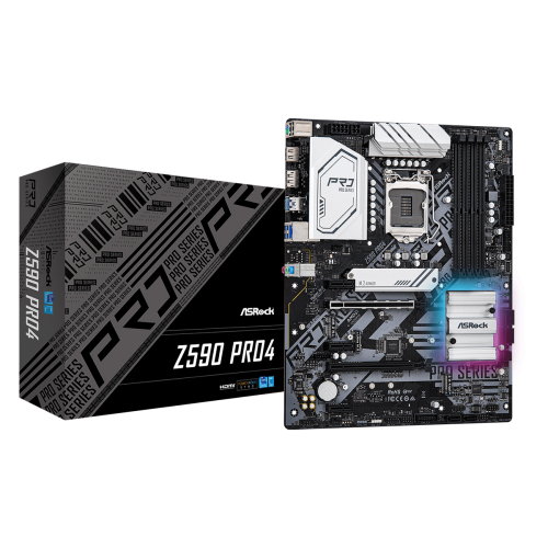 Placa Mãe ASRock Z590 Pro4, Chipset Intel Z590, Socket 1200, ATX, DDR4
