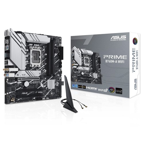 Placa Mãe Asus PRIME B760M-A WIFI, Chipset B760, Intel LGA 1700, mATX, DDR5, 90MB1EL0-M1EAY0
