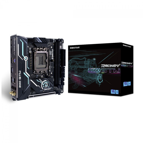 Placa Mãe Biostar B660GTN, Chipset B660, Intel LGA 1700, Mini ITX