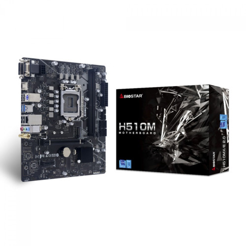 Placa Mãe Biostar H510MX/E 2.0, Chipset H510, Intel LGA 1200, mATX, DDR4