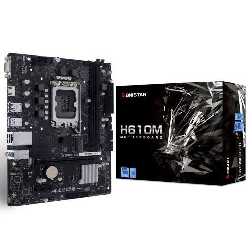 Placa Mãe Biostar H610MHC 2.0, Chipset H610, Intel LGA 1700, MATX, DDR4 - Open Box