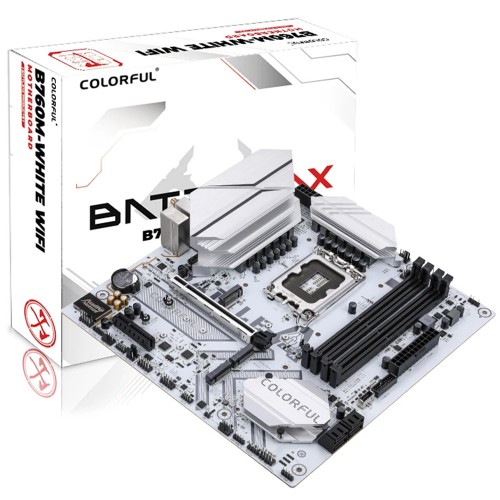 Placa Mãe Colorful Battle-AX B760M White WiFi V20, Chipset B760, Intel LGA 1700, MATX, DDR4