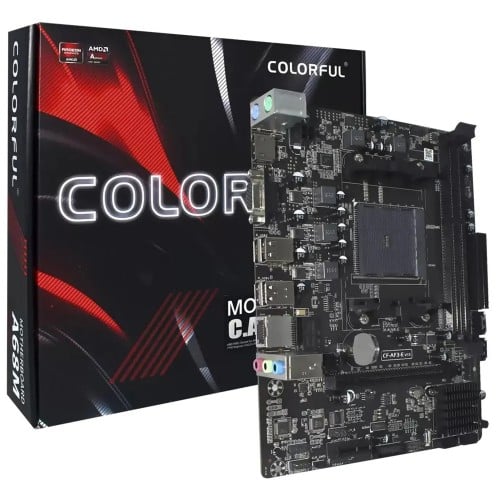 Placa Mãe Colorful C.A68M-E V15, Chipset A68H, AMD FM2, MATX, DDR3