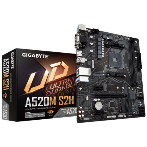 Placa Mãe Gigabyte A520M S2H, Chipset A520, AMD AM4, mATX, DDR4