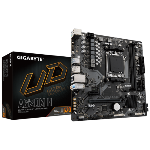 Placa Mãe Gigabyte A620M H, Chipset A620, AMD AM5, MATX, DDR5