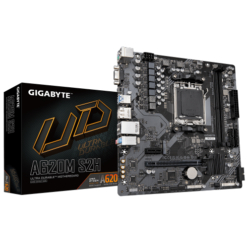 Placa Mãe Gigabyte A620M S2H, Chipset B620, AMD AM5, MATX, DDR5