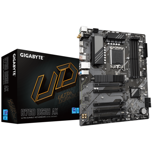 Placa Mãe Gigabyte B760 DS3H AX, WIFI, Chipset B760, Intel LGA 1700, ATX, DDR5 - Open Box