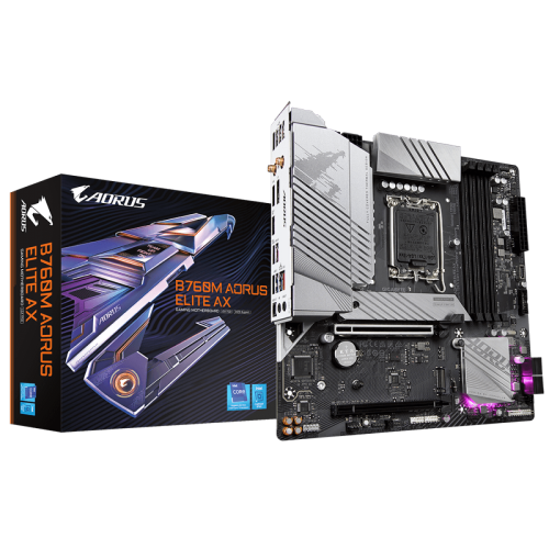 Placa Mãe Gigabyte B760M Aorus Elite AX, Wi-Fi, Chipset B760, Intel LGA 1700, mATX, DDR5