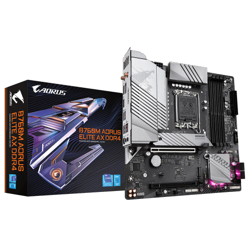 Placa Mãe Gigabyte B760M Aorus Elite AX DDR4, Chipset B760, Intel LGA 1700, mATX, DDR4
