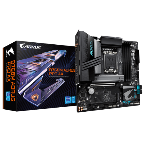 Placa Mãe Gigabyte B760M Aorus Pro AX, Wi-Fi, Chipset B760, Intel LGA 1700, mATX, DDR5