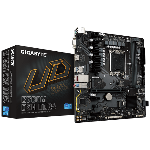 Placa Mãe Gigabyte B760M D2H DDR4, Chipset B760, Intel LGA 1700, M-ATX, DDR4
