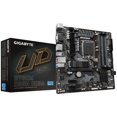Placa Mãe Gigabyte B760M DS3H DDR4, Chipset B760, Intel LGA 1700, mATX, DDR4 - Open Box