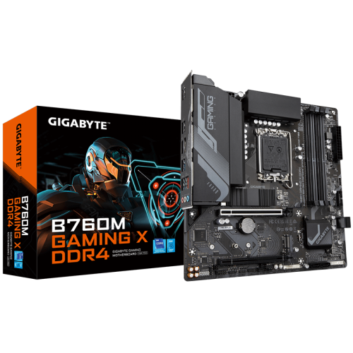 Placa Mãe Gigabyte B760M Gaming X DDR4, Chipset B760, Intel LGA 1700, MATX, DDR4
