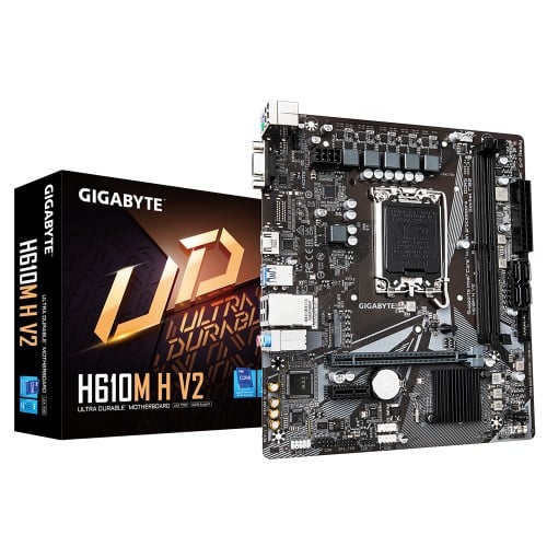 Placa Mãe Gigabyte H610M H V2, Chipset H610, Intel LGA 1700, mATX, DDR5