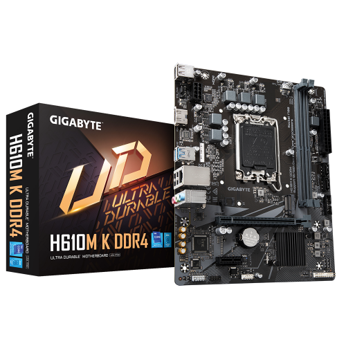 Placa Mãe Gigabyte H610M K DDR4, Chipset H610, Intel LGA 1700, mATX, DDR4