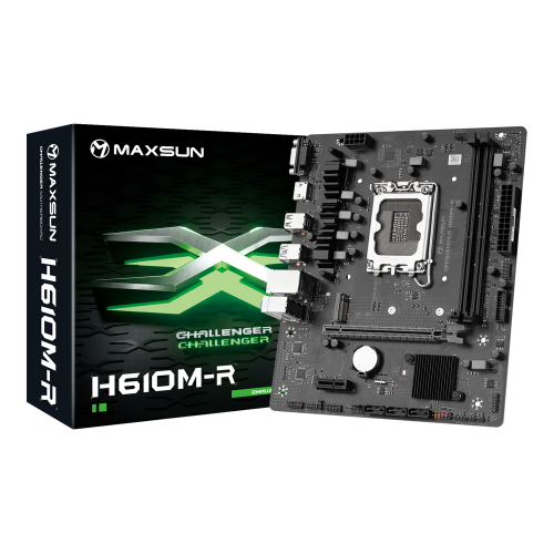 Placa Mãe MAXSUN Challenger H610M-R, Chipset H610, Intel LGA 1700, m-ATX, DDR4