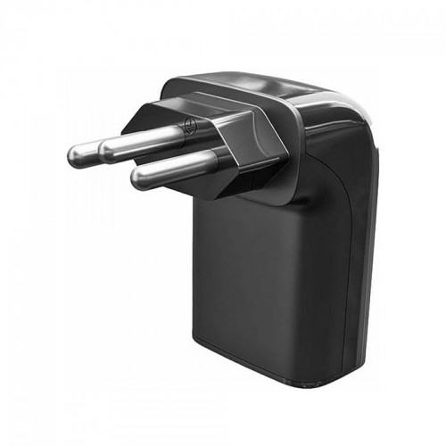 Protetor CLAMPER Pocket Fit 3P, 3 Pinos, 10 Amperes, Bivolt, Formato Fit 90º, Preto