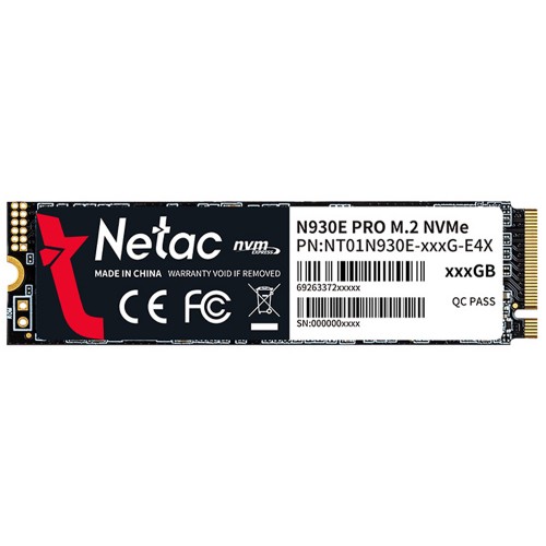 SSD Netac N930E PRO, 512GB, PCIe Gen3, M.2 NVMe, 2280, Leitura 2080MBs e Gravação 1700MBs, NT01N930E-512G-E4X