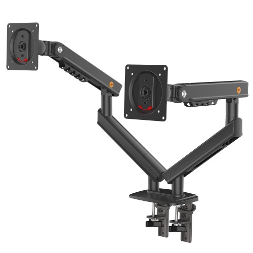 Suporte de Mesa Ergonômico North Bayou Dual Arm A5-C, Articulado, Para 2 Monitores de 17 Até 32 Pol, Preto