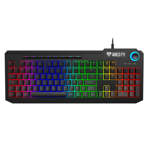 Teclado Gamer Gamdias Ares P2A, Membrana, RGB, ABNT2, USB, Black