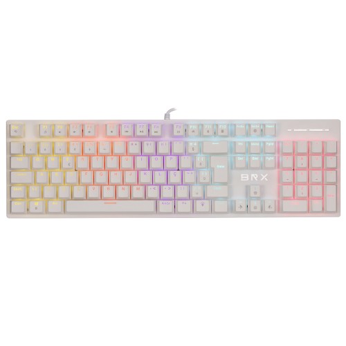 Teclado Gamer Mecânico BRX MW617, Rainbow, USB, Switch Red, ABNT, Branco