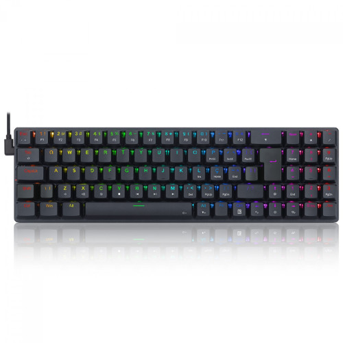 Teclado Gamer Mecânico Redragon Ashe, RGB, Switch Blue, ABNT2, Black, K626-KB-B (PT-BLUE)
