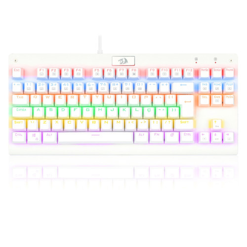 Teclado Gamer Mecânico Redragon Dark Avenger Lunar K568W-R, Rainbow, Switch Red, ABNT2, TKL, White, K568W-R