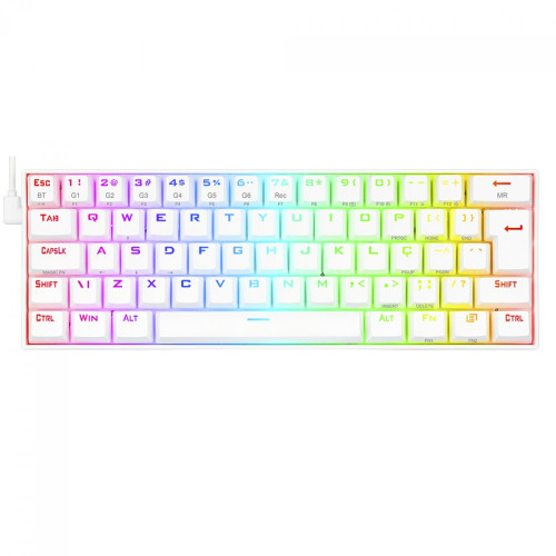 Teclado Gamer Mecânico Redragon Draconic Lunar White, Wireless, RGB, Switch Brown, K530W-RGB