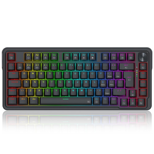 Teclado Gamer Mecânico Redragon Ucal Pro, RGB, Wireless, Bluetooth, Switch Brown, ABNT2, 75%, Preto, K673-RGB-PRO