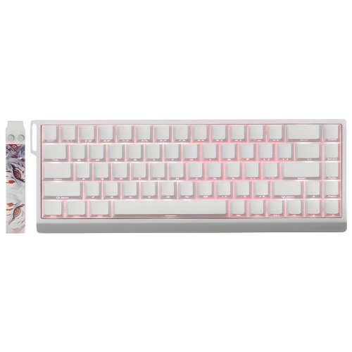 Teclado Magnético Gamer Madlions MAD68HE, RGB, Switch Magnetic Amber Pro, ANSI, Branco