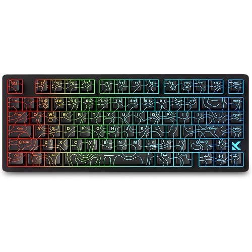 Teclado Magnético Gamer MCHOSE Jet 75 Black Topographic, RGB, Hall Effect, Switch Kailh Magnetic God, 75%, ANSI, Preto, HW-Jet75-10