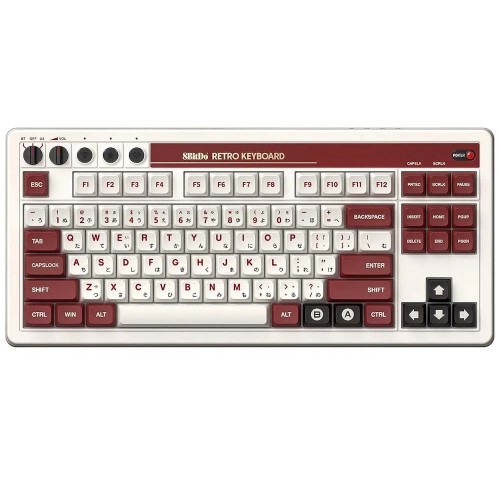 Teclado Mecânico Gamer 8BitDo Fami Edition, Wireless, Bluetooth, USB-C, ANSI, Switch Kailh Box White V2, White, 85HA01