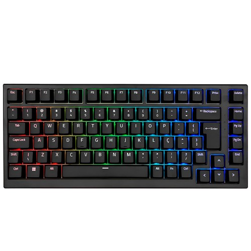 Teclado Mecânico Gamer Akko MG75, RGB, 75%, ABNT2, Switch Akko Silver V3 Pro, Preto