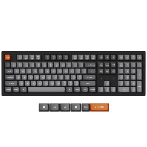 Teclado Mecânico Gamer Keychron K10 Max QMK, Wireless, RGB, ANSI, Switch Super Red, Preto, K10M-H1