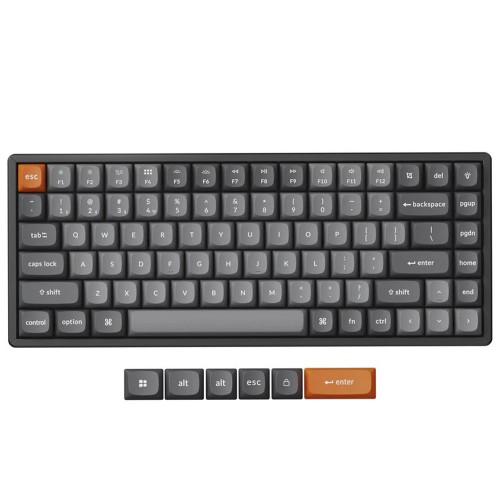 Teclado Mecânico Gamer Keychron K2 Max QMK, Wireless, RGB, ANSI, Switch Super Marrom, Preto, K2M-J3