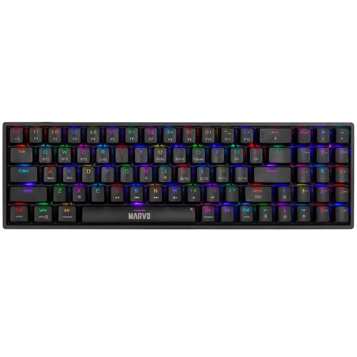 Teclado Mecânico Gamer Marvo KG956W, RGB, USB/Wireless/Bluetooth, Marvo Switch, ANSI, TKL, Black
