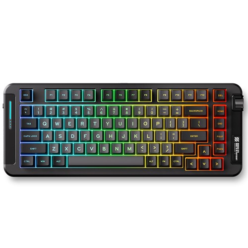Teclado Mecânico Gamer MCHOSE X75, Wireless, Bluetooth, RGB, Switch Hyacinth, ANSI, Layout 75%, Preto, X75-1A