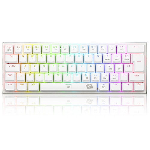 Teclado Mecânico Gamer Redragon Anivia Lunar White, RGB, Low-Profile, Switch Brown, ABNT2, Branco, K614W-RGB (PT-BROWN)
