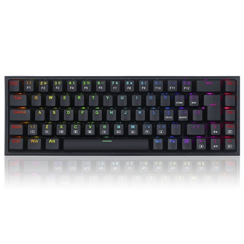 Teclado Mecânico Gamer Redragon Castor, RGB, Switch Brown, ABNT2, Black, K631-RGB (PT-BROWN)