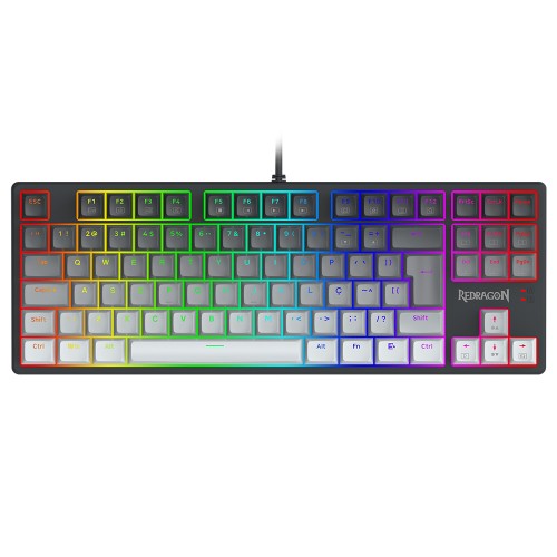 Teclado Mecânico Gamer Redragon Daksa RGB, Switch Brown Removíveis, ABNT2, Black/Gray, K576GG-RGB (PT-BROWN)