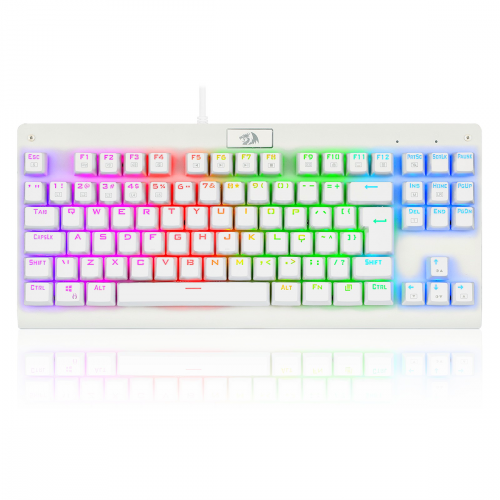 Teclado Mecânico Gamer Redragon Dark Avenger Lunar K568 RGB, Switch Red, ABNT2, TKL, White